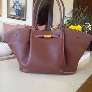 DeMellier Chocolate Brown Tote with Gold Accent